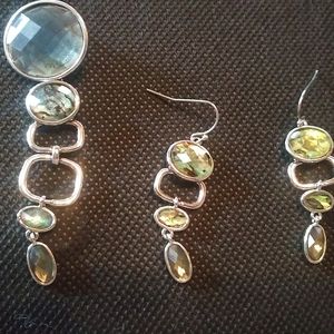 Lia Sophia Coral and Gemstone Pendant Set